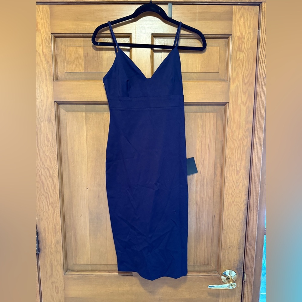 Lulu's Blue Ribbed Bodycon Midi Dress